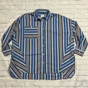 BDG Women's S-P Urban Outfitters Striped Button Down Oversized Shirt Relaxed Fit